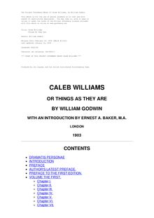 Caleb Williams - Or Things as They Are