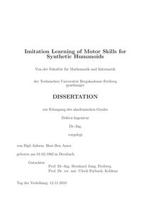 Imitation learning of motor skills for synthetic humanoids [Elektronische Ressource] / von Heni Ben Amor