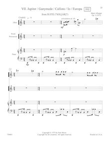 Partition , Jupiter (July),  pour hautbois, Piano, et Percussion
