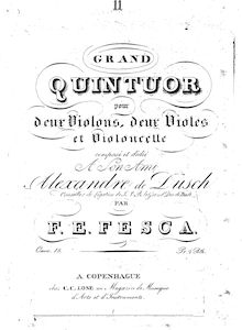 Partition parties complètes, corde quintette, Fesca, Friedrich Ernst