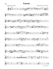 Partition Alto enregistrement , Fantasia, G minor, Simmes, William