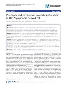 Pro-death and pro-survival properties of ouabain in U937 lymphoma derived cells