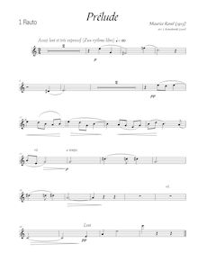 Partition flûte, Prélude, Prelude, Ravel, Maurice