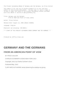 Germany and the Germans - From an American Point of View