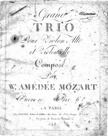 Partition violon, Divertimento, Trio, E♭ major, Mozart, Wolfgang Amadeus par Wolfgang Amadeus Mozart