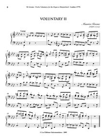 Partition , Voluntary en F minor, Twelve Voluntarys pour pour orgue ou clavecin