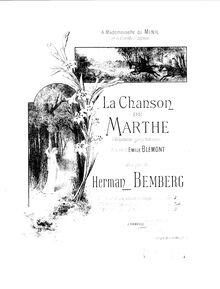 Partition complète, La chanson de Marthe, Bemberg, Herman