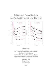 Differential cross sections in {π_1hn±p [pi ± p] scattering at low energies [Elektronische Ressource] / vorgelegt von Holger Denz