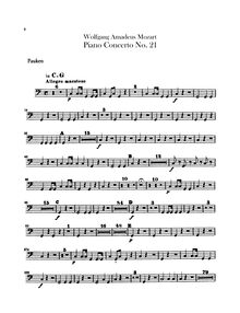 Partition timbales, Piano Concerto No.21, Piano Concerto No.21, C major