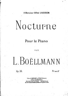 Partition de piano, Nocturne, Op.36, Boëllmann, Léon