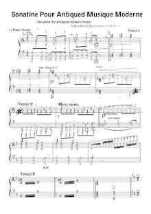 Partition complète, Sonatine pour Antiqued Musique Moderne, Tamai, Kiyosul