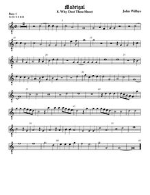 Partition viole de basse 1, octave aigu clef, madrigaux - Set 1 par John Wilbye