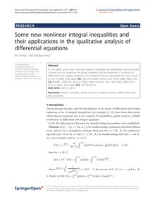 Some new nonlinear integral inequalities and their applications in the qualitative analysis of differential equations