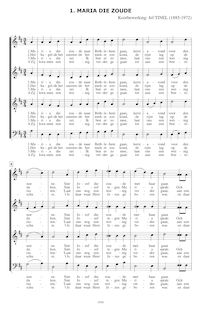 Partition , Maria die zoude, 4 Oud-Vlaamse kerstliederen bewerkt voor koor