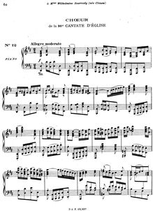 Partition 12 Choeur de la 30e Cantate, Oeuvres de J. S. Bach - 12 transcriptions pour le piano