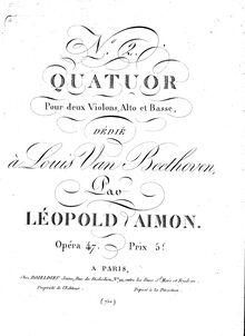 Partition violon 2, 3 corde quatuors, Aimon, Léopold par Léopold Aimon