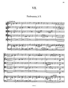 Partition  VII, Banchetto Musicale, Schein, Johann Hermann
