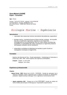 Ecologie Marine - Ingénierie