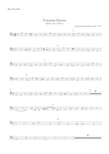 Partition basse enregistrement , Concerto Grosso en B-flat major