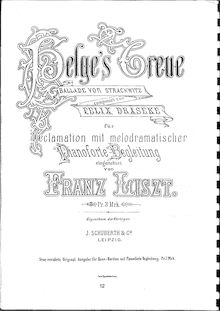 Partition complète (S.686), Helges Treue, Ballade von Strachwitz, f. Bariton (od. Alt).