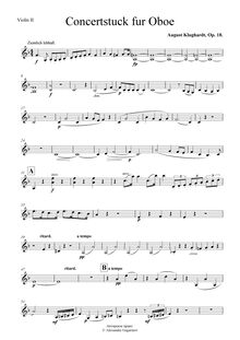 Partition violons II, Konzertstück pour hautbois et orchestre, Op.18
