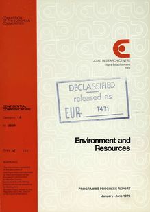 Environment and Resources. PROGRAMME PROGRESS REPORT January-June 1978