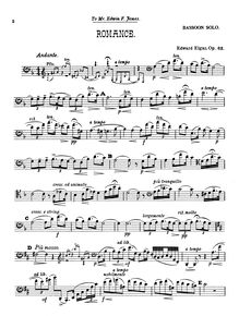 Partition complète et , partie, Romance, Op.62, D minor