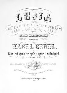 Partition complète, Lejla, Grand Romantic Opera, Bendl, Karel