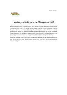 Nantes, capitale verte de l Europe en 2013