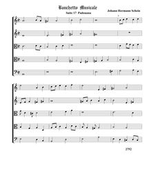 Partition  17,  Padouana - partition complète (Tr Tr A T B), Banchetto Musicale