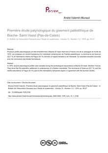 Première étude palynologique du gisement paléolithique de Biache- Saint-Vaast (Pas-de-Calais)  - article ; n°1 ; vol.15, pg 35-37