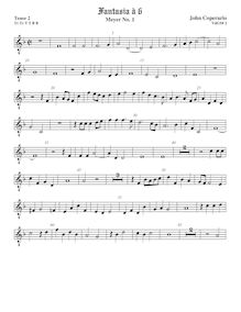 Partition ténor viole de gambe 2, octave aigu clef, Fantasia pour 6 violes de gambe, RC 74