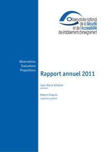 Rapport annuel 2011 de l Observatoire national de la sécurité et de l accessibilité des établissements d enseignement