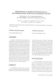 Precisión de la técnica ecográfica en la determinación del sexo fetal en ganado vacuno (Accuracy of ultrasonography to determine the fetal sex in cattle)