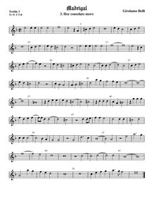 Partition viole de gambe aigue 1, Madrigali a 5 voci, Libro 7, Belli, Girolamo par Girolamo Belli