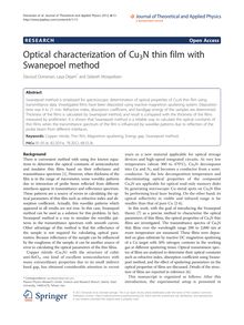 Optical characterization of Cu3N thin film with Swanepoel method