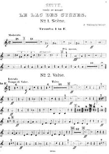 Partition trompette 1 (F, E), Swan Lake, Лебединое озеро, Tchaikovsky, Pyotr