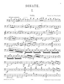 Partition de violoncelle, violoncelle Sonata, Op.111, Sonate in A moll für Piano und Violoncello, Op.111
