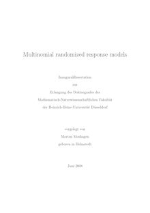 Multinomial randomized response models [Elektronische Ressource] / vorgelegt von Morten Moshagen