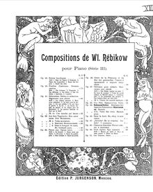 Partition , Souvenir, Aus dem Tagebuche, Op.33, Rebikov, Vladimir