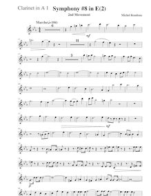 Partition clarinette 1 (A), Symphony No.8, E major, Rondeau, Michel par Michel Rondeau