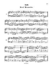 Partition complète, Minuet, Bach, Johann Sebastian