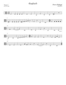Partition ténor viole de gambe 3, alto clef, pavanes et Galliards pour 5 violes de gambe par Peter Philips