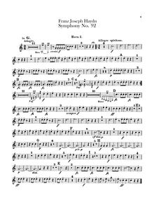 Partition cor 1, 2 (G, D), Symphony No.92 en G major, “Oxford”, Sinfonia No.92