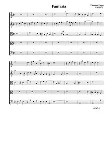 Partition Fantasia VdGS No.2 - partition complète (Tr Tr T T B), fantaisies pour 5 violes de gambe par Thomas Lupo