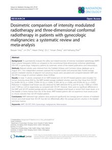Dosimetric comparison of intensity modulated radiotherapy and three-dimensional conformal radiotherapy in patients with gynecologic malignancies: a systematic review and meta-analysis