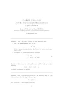 E.A.D.M. 2010 − 2011 S1 U.E. Renforcements Mathématiques Algèbre ...