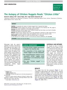 The Autopsy of Chicken Nuggets Reads “Chicken Little” - American Journal of Medicine