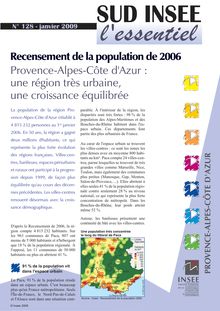 Recensement de la population de 2006  Provence-Alpes-Côte d Azur :  une région très urbaine, une croissance équilibrée
