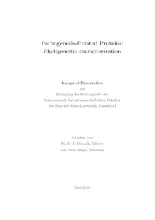 Pathogenesis-related proteins [Elektronische Ressource] : phylogenetic characterization / vorgelegt von Nicole de Miranda Scherer